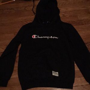 Black Champion Hoodie Size M (Fits S-M)